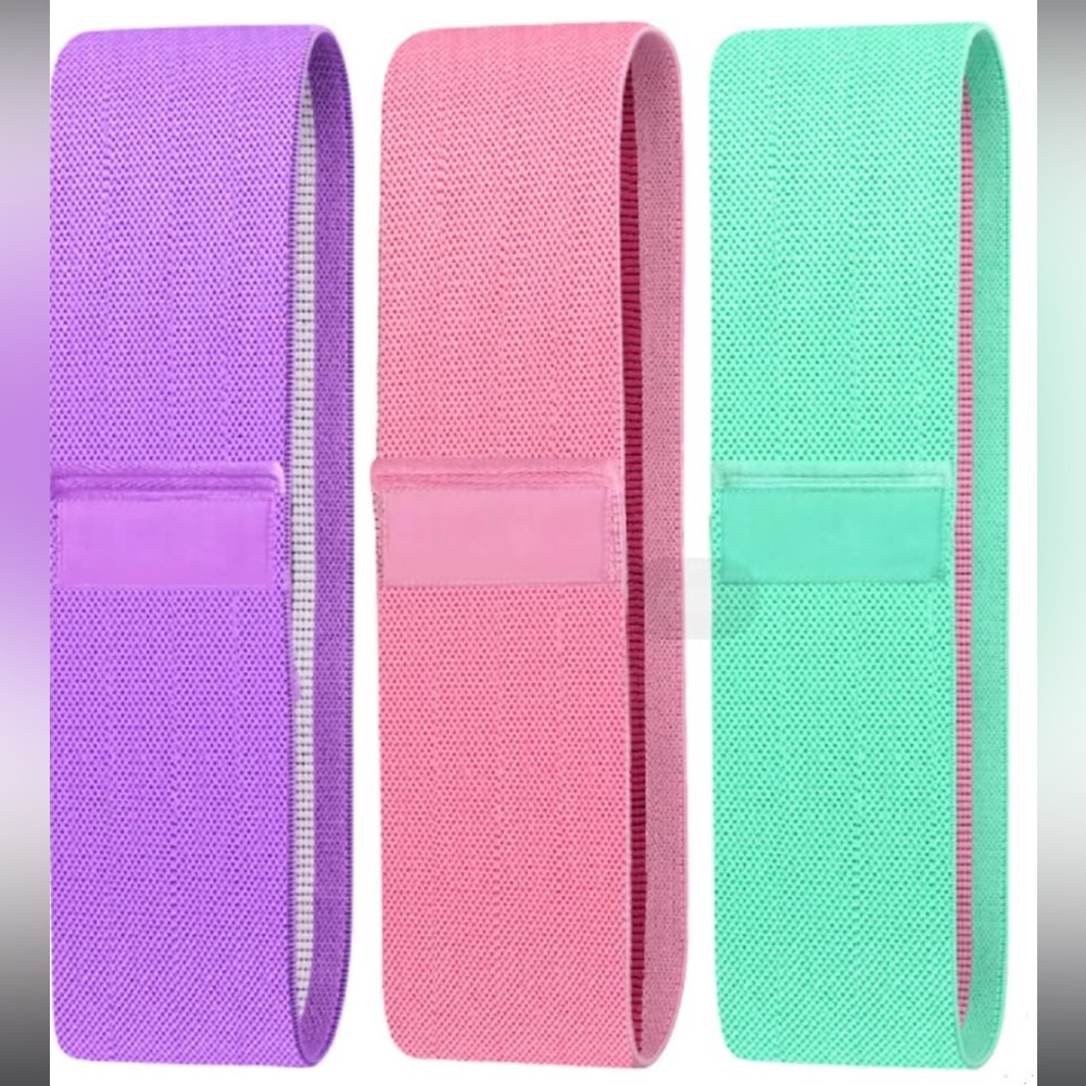 AoraLivre  Strength Fabric Booty Bands 3 Pack Set-Workout Program Exercise Guide